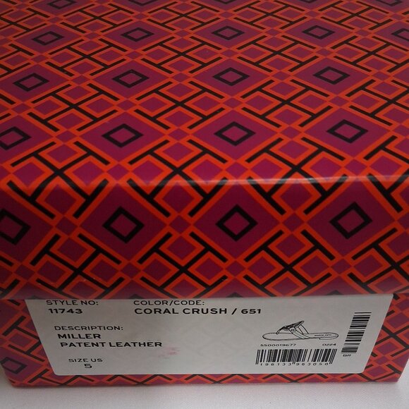 Tory Burch Women’s Miller Sandals – Coral Crush Pink – Size 5M NWT - Picture 6 of 7